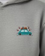 Embroidered oversized Light Grey hoodie