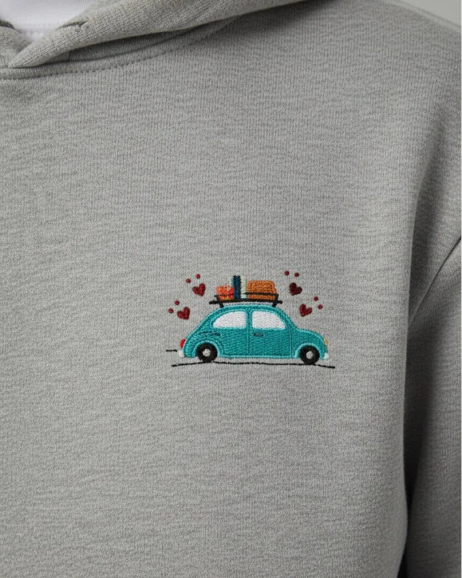 1 Embroidered oversized Light Grey hoodie - Image 1