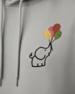 Embroidered oversized Light Grey hoodie