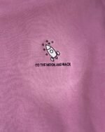 Embroidered oversized Pink hoodie