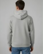 Embroidered oversized Light Grey hoodie - Image 3