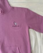 Embroidered oversized Pink hoodie - Image 2