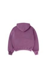 Oversized Dark Mauve Plain Hoodie - Image 2