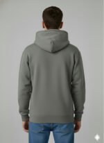 Embroidered Oversized Ash Gray Hoodie - Image 3