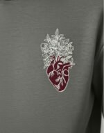 Embroidered Oversized Ash Gray Hoodie