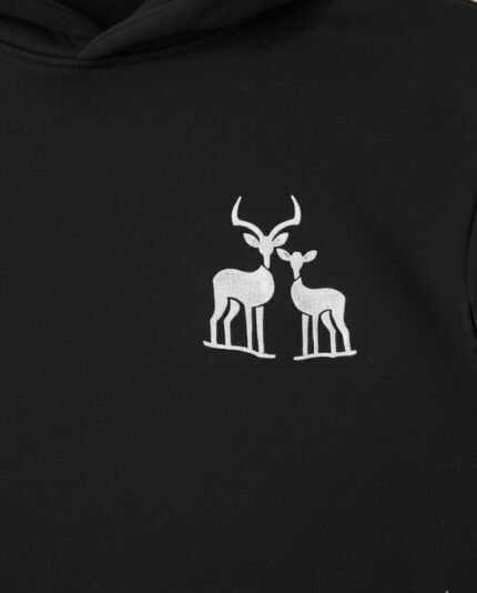 Embroidered black oversized hoodie