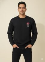 Embroidered black Sweatshirt - Image 2