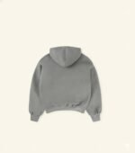 Oversized Light Grey Plain Hoodie - Image 3