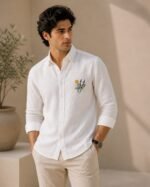 "Wildflower Shirt" WHITE EMBROIDERED SHIRT