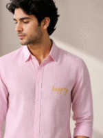 PINK "HAPPY" EMBROIDERED SHIRT - Image 2